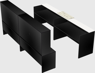Shared u-shaped reception desks