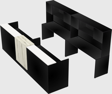Shared u-shaped reception desks