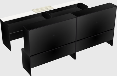 Shared u-shaped reception desks