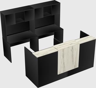 Shared u-shaped reception desks