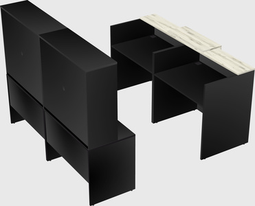 Shared u-shaped reception desks