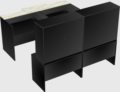 Shared u-shaped reception desks
