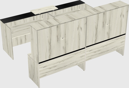 Shared u-shaped reception desks