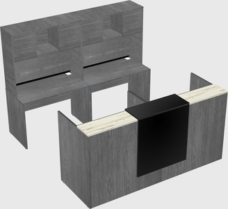 Shared u-shaped reception desks