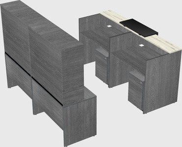 Shared u-shaped reception desks