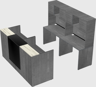 Shared u-shaped reception desks