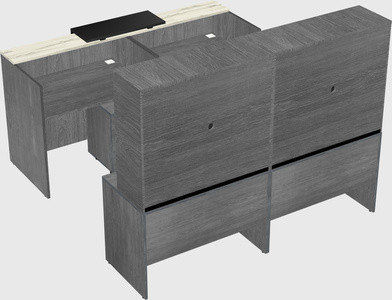 Shared u-shaped reception desks
