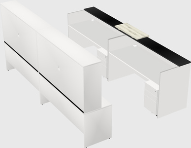 Shared u-shaped reception desks
