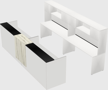 Shared u-shaped reception desks