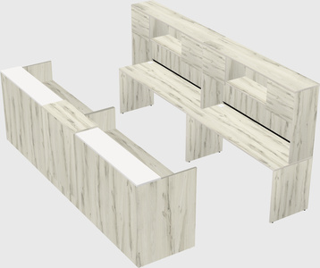 Shared u-shaped reception desks