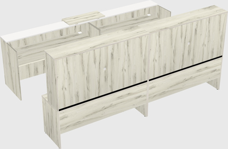 Shared u-shaped reception desks