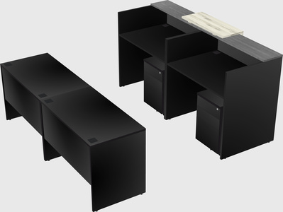 Shared u-shaped reception desks