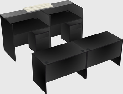 Shared u-shaped reception desks