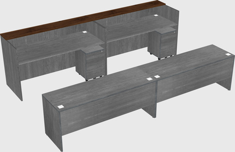 Shared u-shaped reception desks