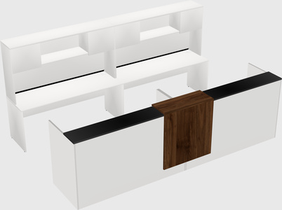 Shared u-shaped reception desks