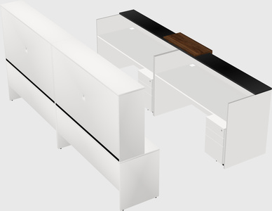 Shared u-shaped reception desks