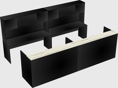 Shared u-shaped reception desks