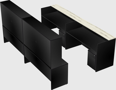 Shared u-shaped reception desks