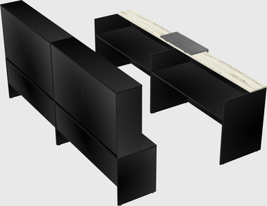 Shared u-shaped reception desks