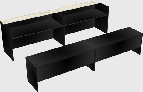 Shared u-shaped reception desks