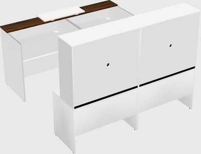 Shared u-shaped reception desks