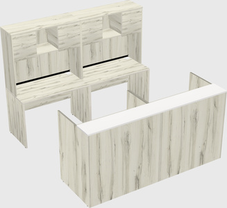 Shared u-shaped reception desks
