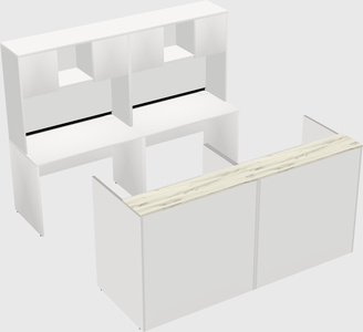 Shared u-shaped reception desks