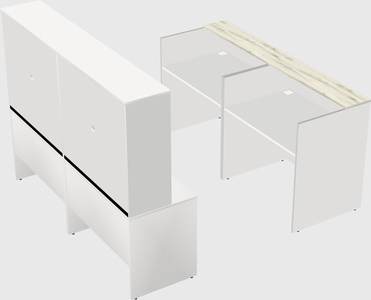 Shared u-shaped reception desks