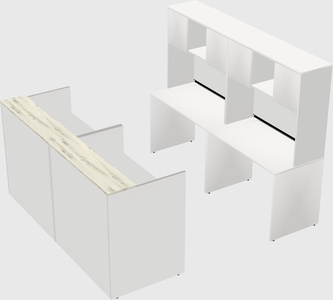Shared u-shaped reception desks