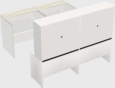 Shared u-shaped reception desks