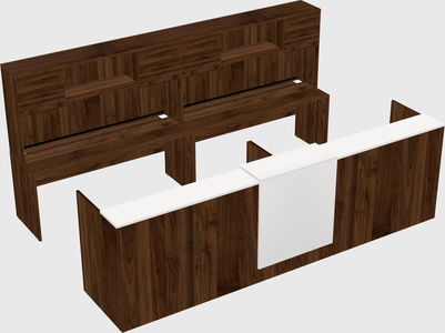Shared u-shaped reception desks
