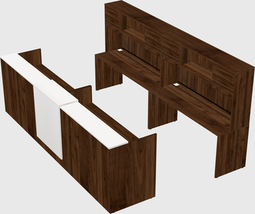 Shared u-shaped reception desks