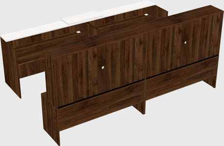 Shared u-shaped reception desks