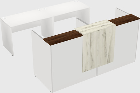 Shared u-shaped reception desks