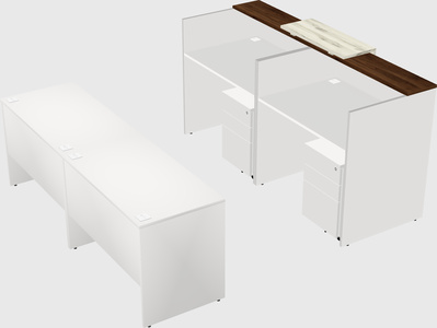 Shared u-shaped reception desks