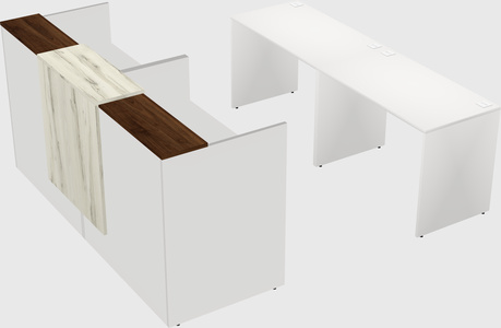 Shared u-shaped reception desks