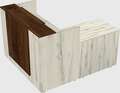 L-shaped modular reception