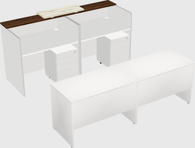 Shared u-shaped reception desks
