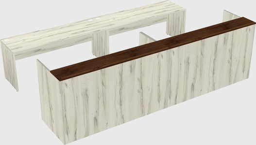 Shared u-shaped reception desks