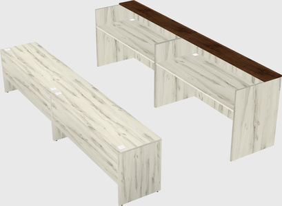 Shared u-shaped reception desks