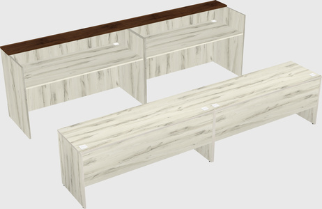 Shared u-shaped reception desks