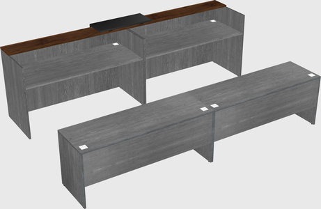 Shared u-shaped reception desks