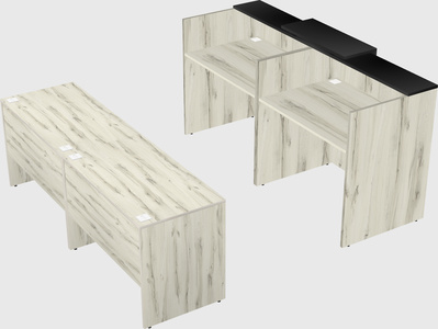 Shared u-shaped reception desks