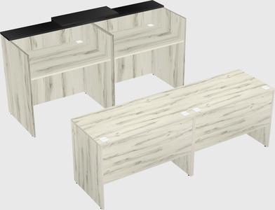 Shared u-shaped reception desks