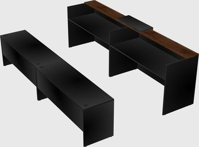 Shared u-shaped reception desks