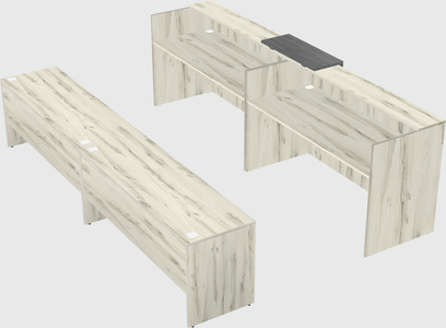 Shared u-shaped reception desks