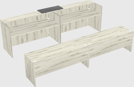 Shared u-shaped reception desks