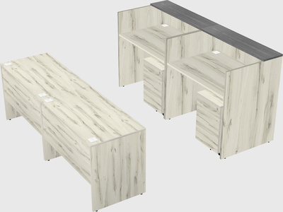 Shared u-shaped reception desks