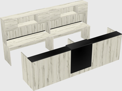 Shared u-shaped reception desks