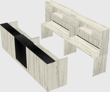 Shared u-shaped reception desks